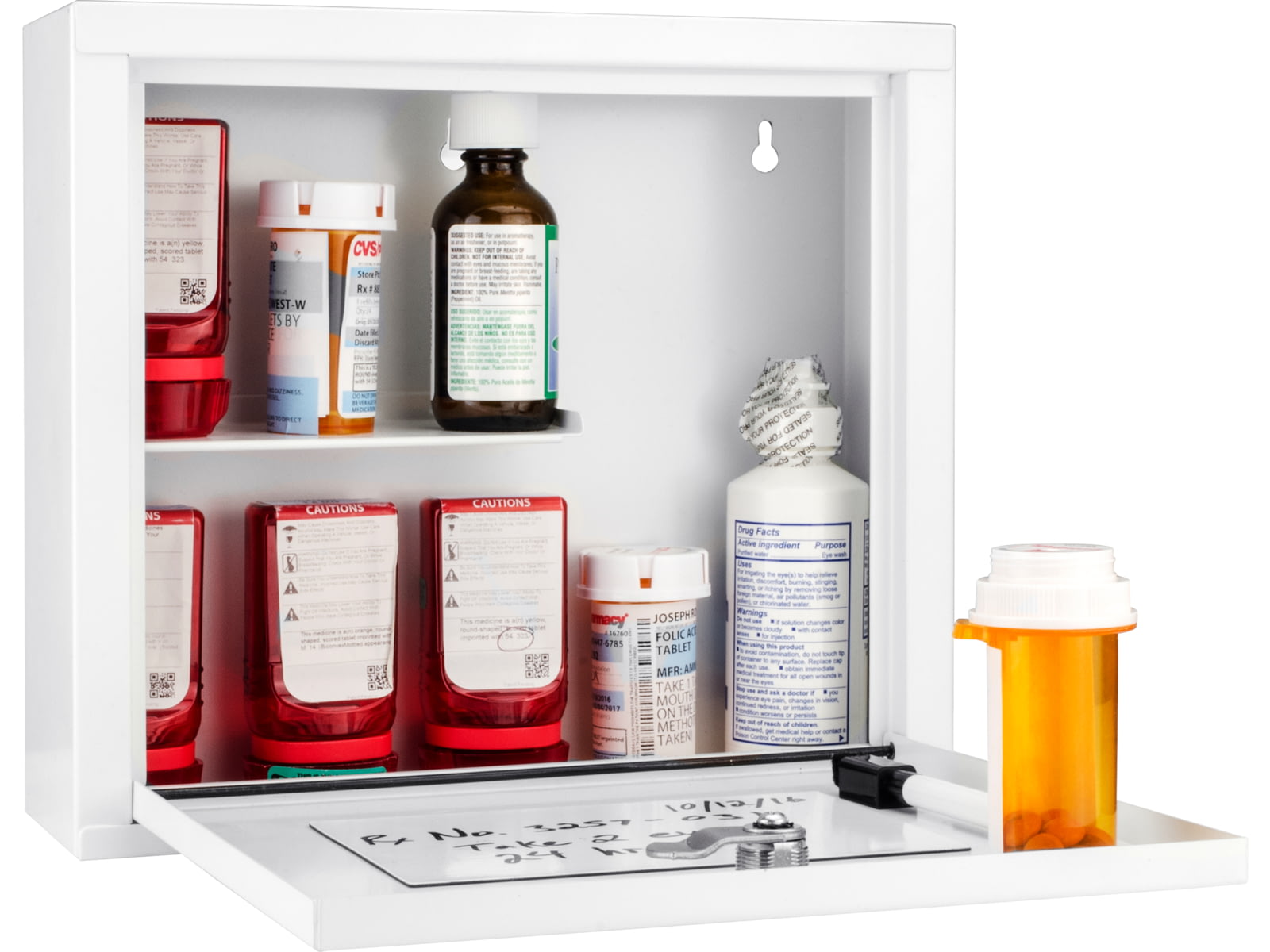 Barska Small Medical Cabinet10.63x3.23x9.45inWhite CB12820