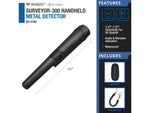 Barska SURVEYOR-300 Waterproof Handheld Metal Detector Black Small BE13780