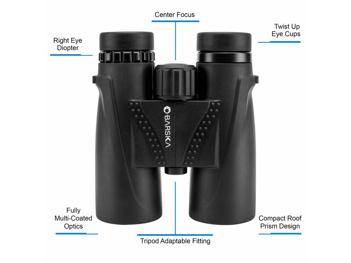 Barska WP Blackhawk 10x42mm BAK-4 Prism Binocular Black Small AB13434