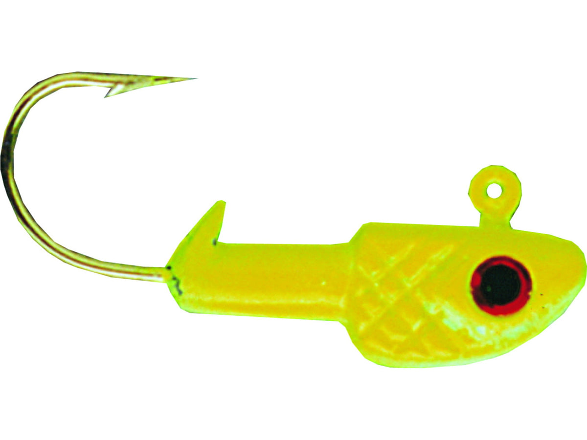 Bass Assassin Crappie Jighead 1/16 oz Number 2 Hook Chartreuse Flash 6/Pack