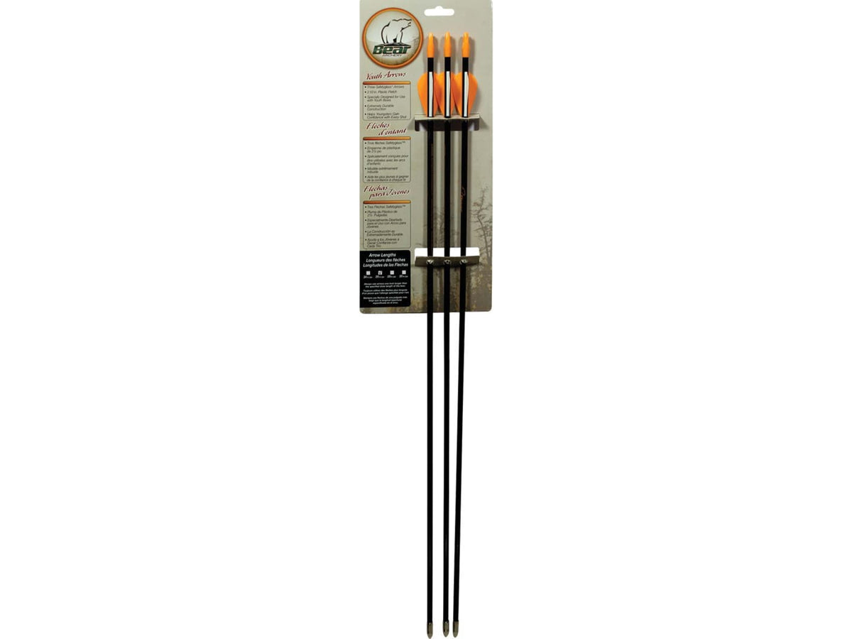 Bear Archery Youth Safetyglass Arrows 28in 3 Pack A1090B