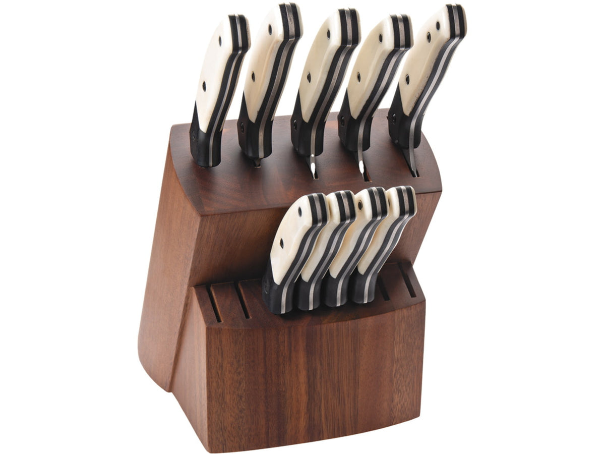 Bear & Son Cutlery Block Set White Bone BCWSBSET