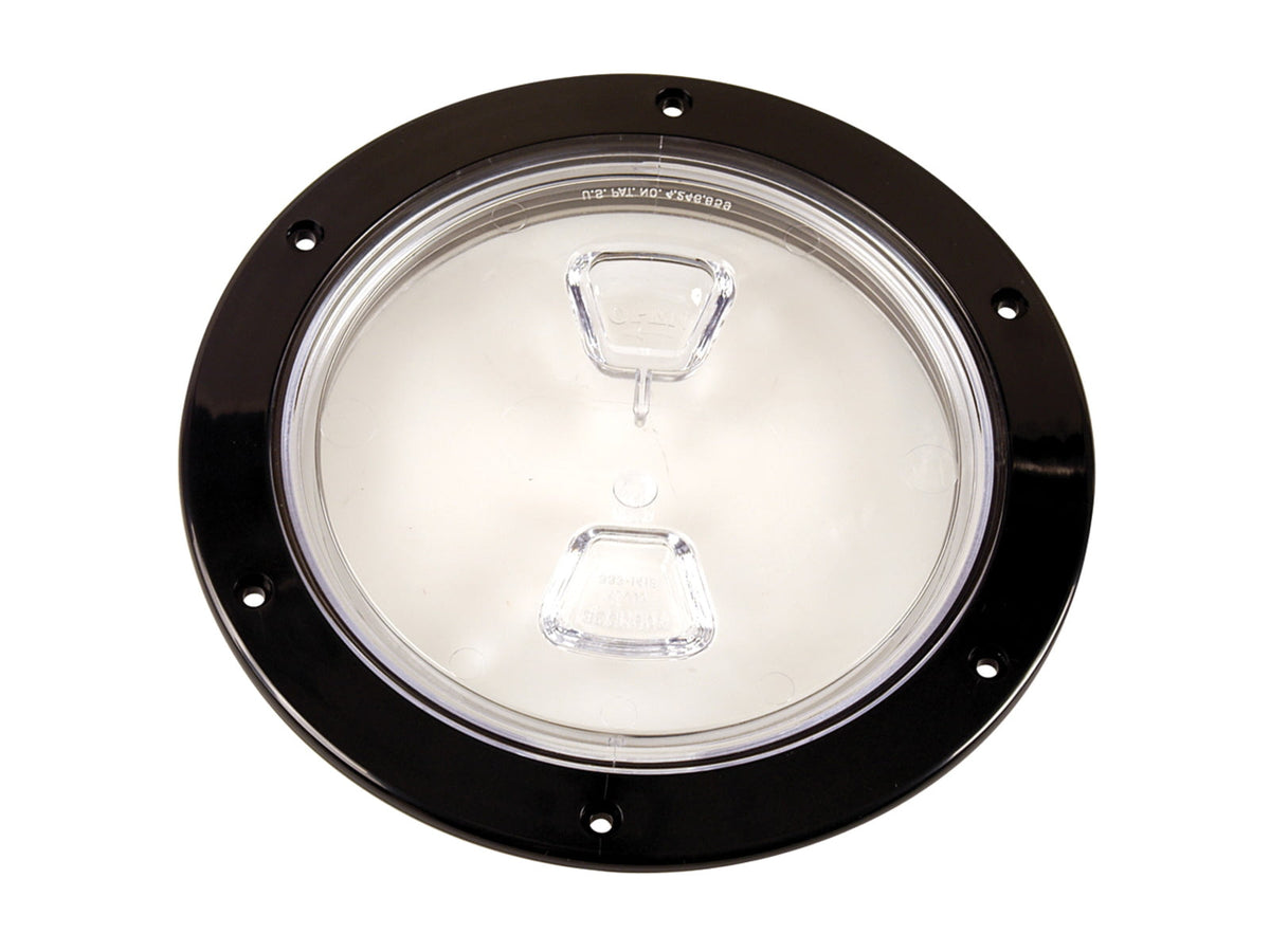 Beckson Marine 6" Clear Center Screw-Out Deck Plate - Black DP60-B-C