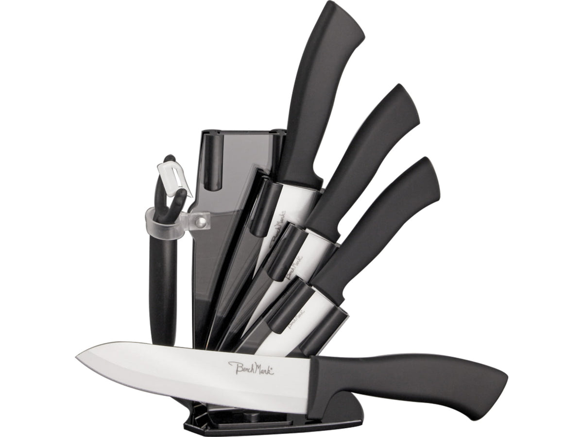 Benchmark Ceramic Kitchen Knife Set Black rubber handle TZ2005B