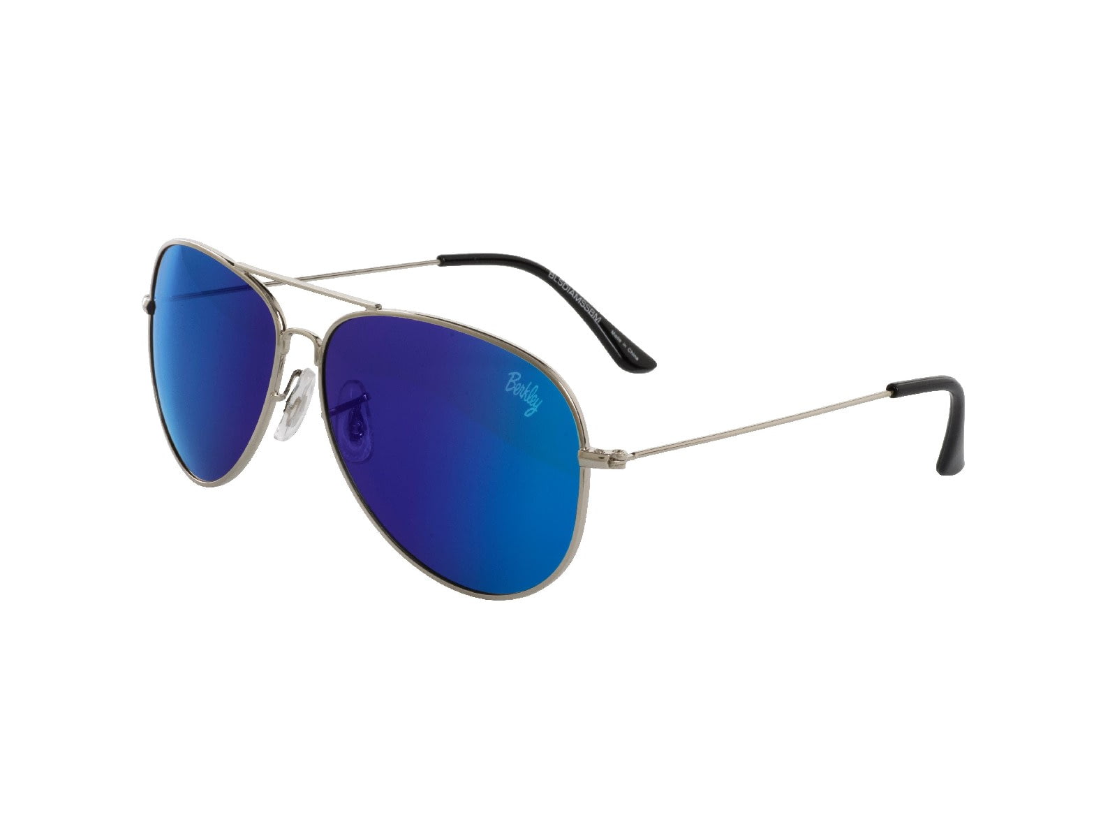 Berkley Diamond Sunglasses Silver Frame Blue Mirror Grey Base Lens 1362291