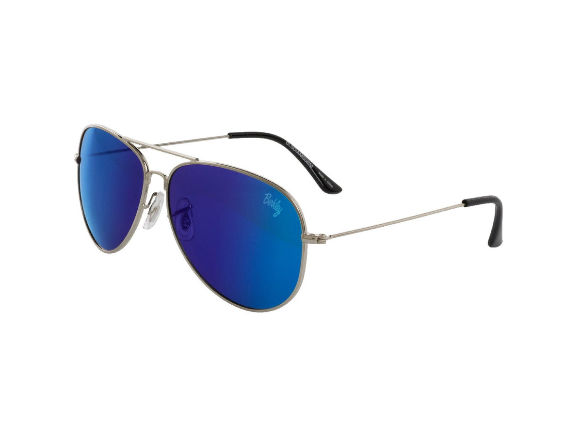Berkley Diamond Sunglasses Silver Frame Blue Mirror Grey Base Lens 1362291