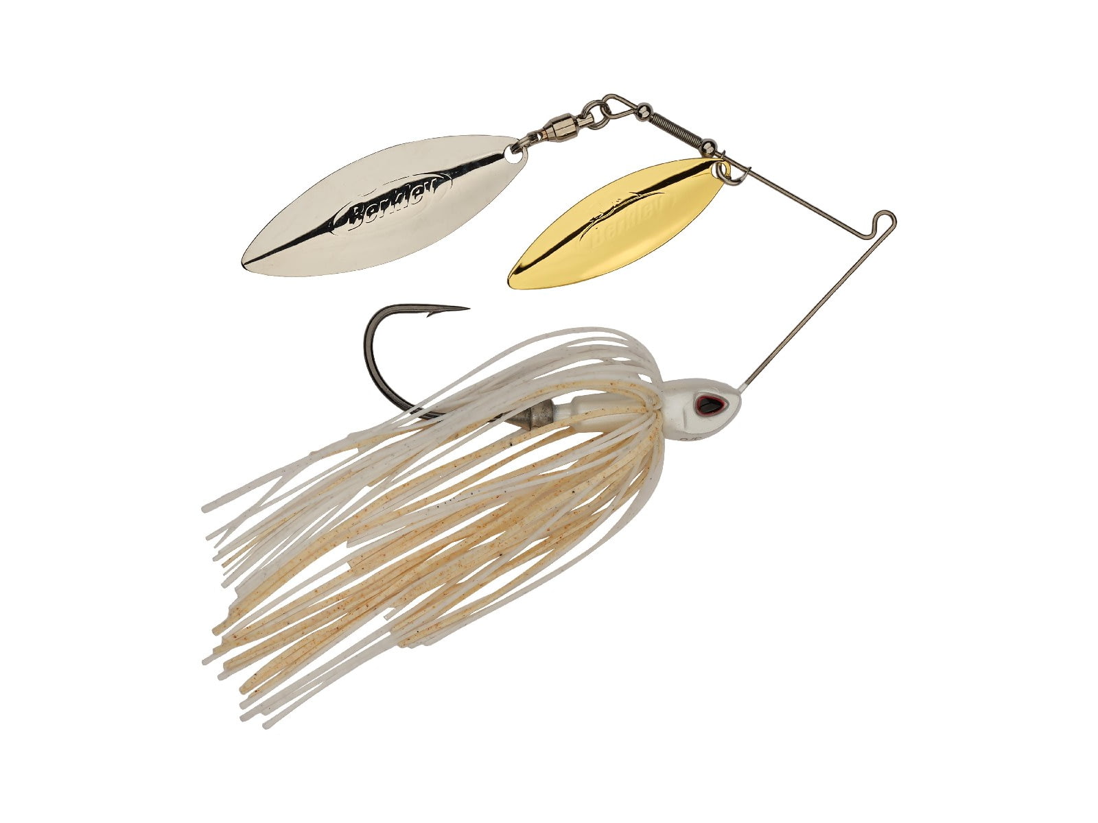 Berkley Power Blade Compact Double Williw Spinnerbait 3/8oz White/Gold + Silver 1570626