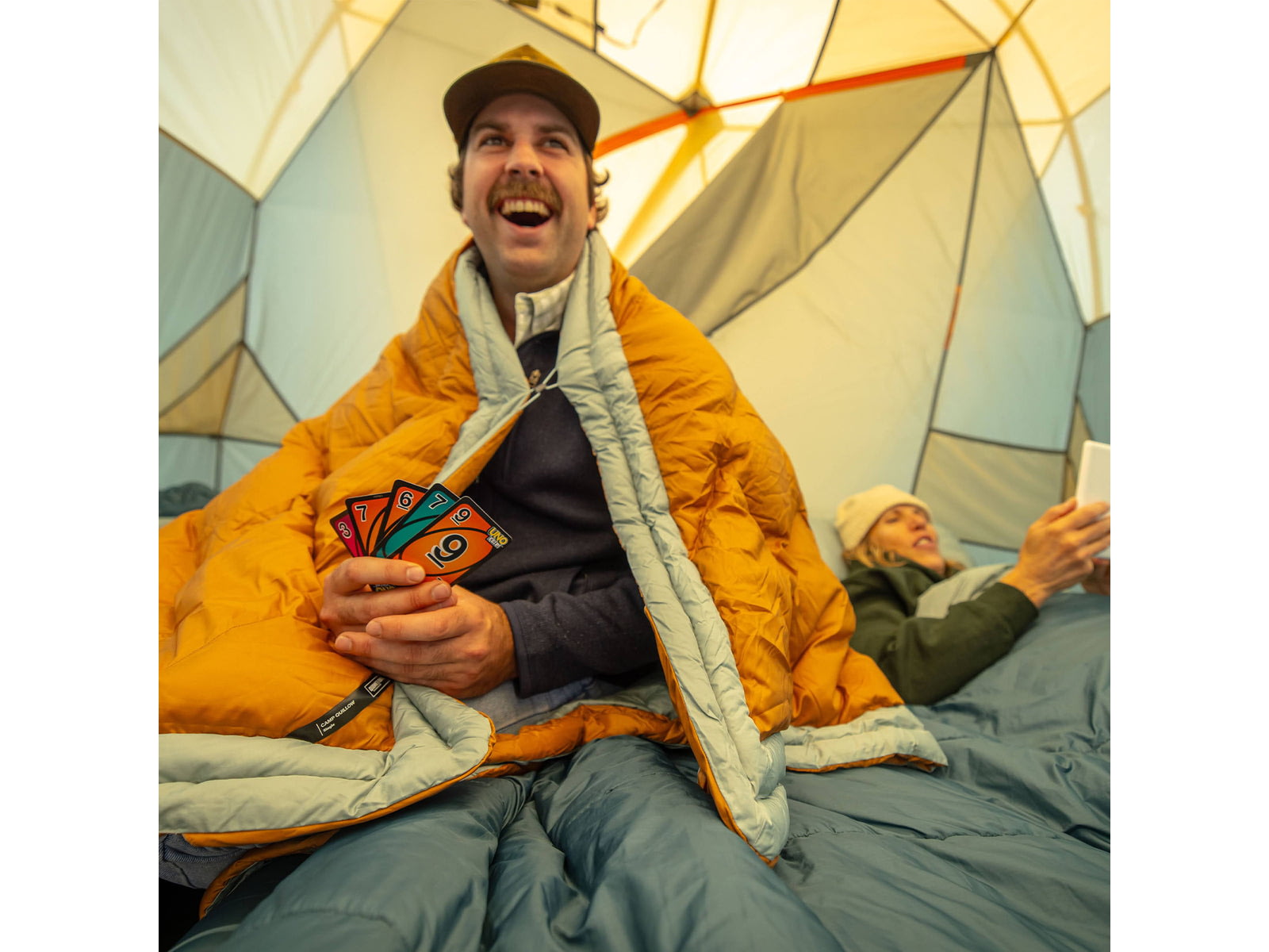Big Agnes Camp Quillow Blanket Blue Surf/Brown Sugar One Size