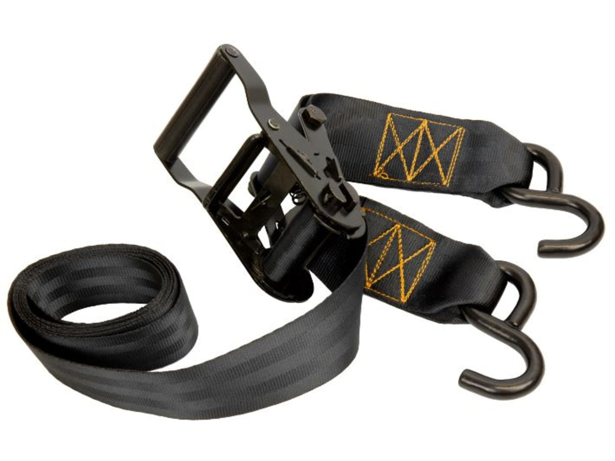 Muddy Heavy-Duty 6ft Ratchet Strap includes 2-Vinyl-Coated Steel Hooks Black TA020