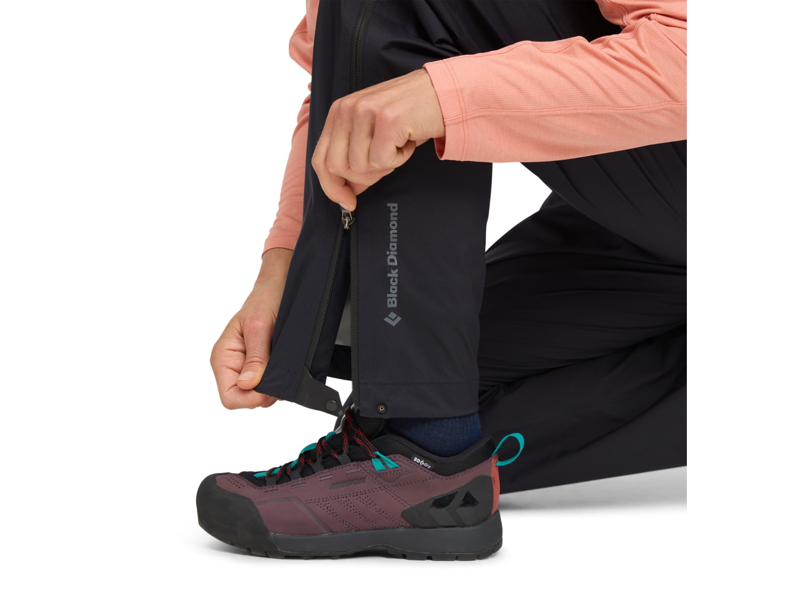Black Diamond Fineline Stretch Full Zip Pants - Women's Black Large