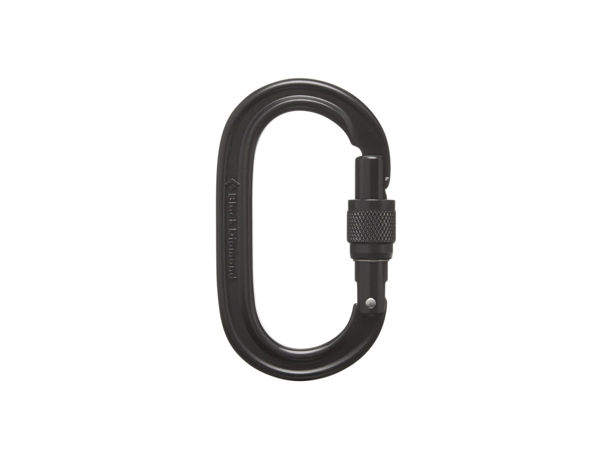 Black Diamond Oval Keylock Screwgate Carabiner Black One Size