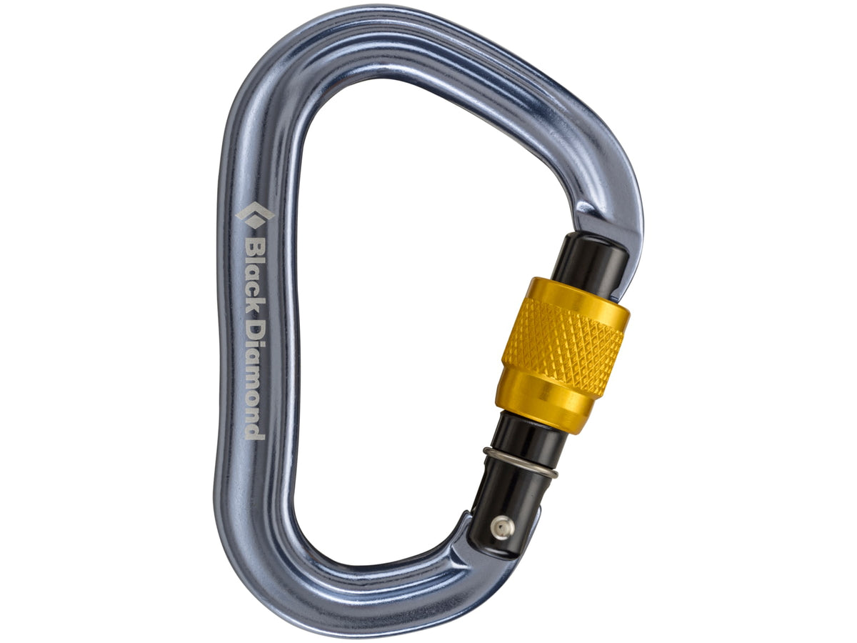Black Diamond VaporLock Screwgate Carabiner-Dark Gray/Yellow