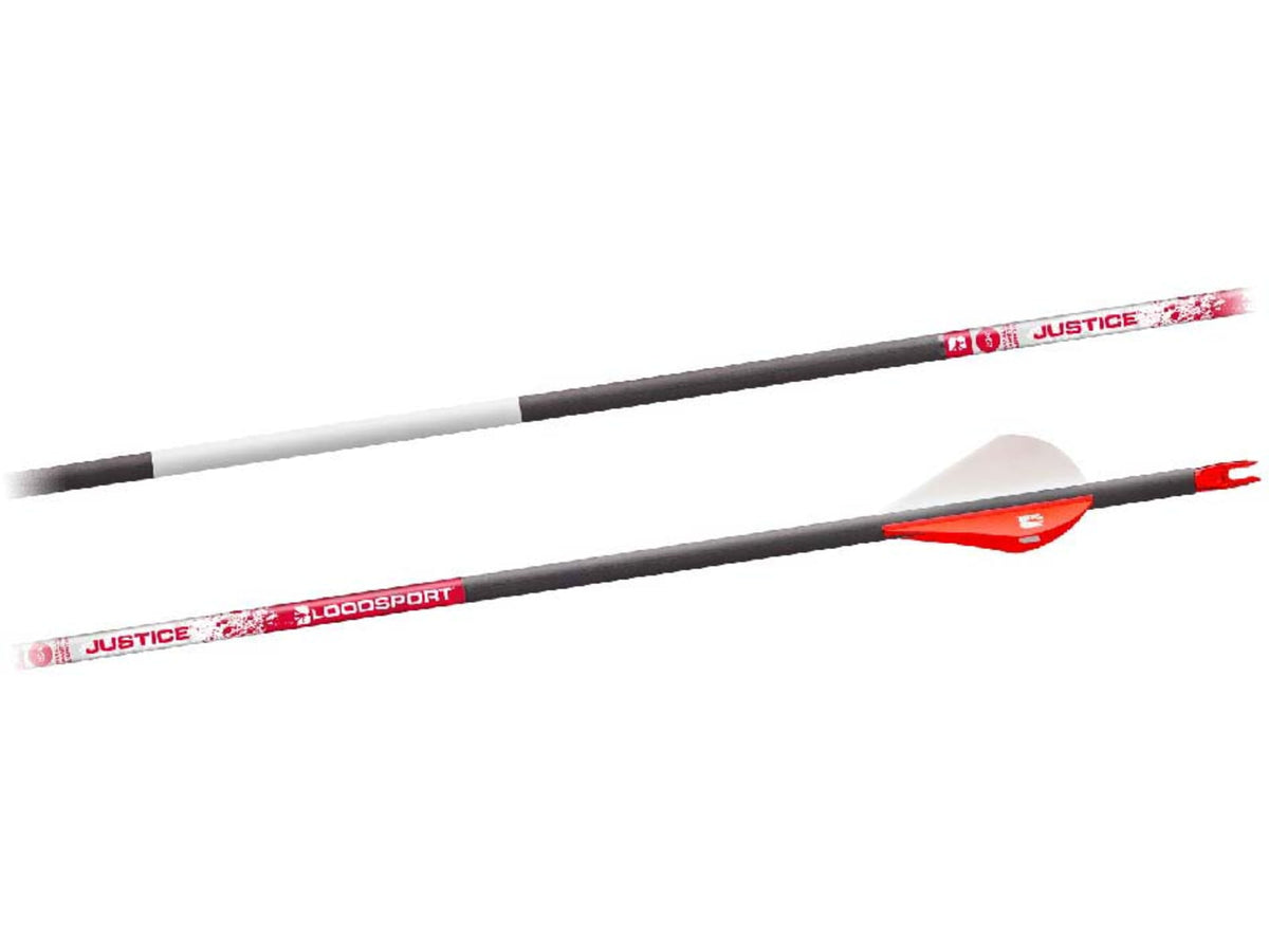 BloodSport Justice Arrows 300 2 in. Vane 6 pk. Black Black