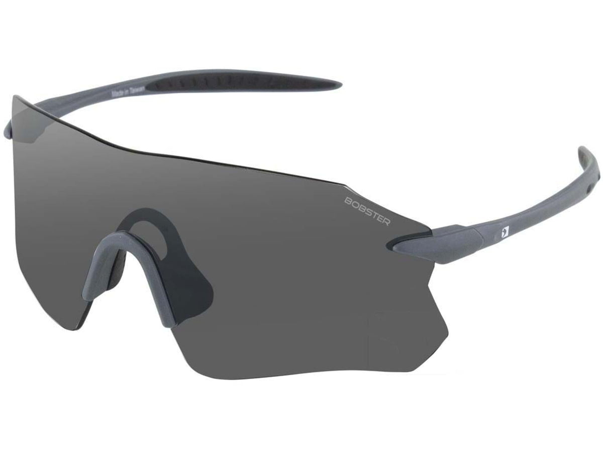 Bobster Aero Sunglasses Matte Gray Frame w/ Smoke Silver Mirror Lens BAER01
