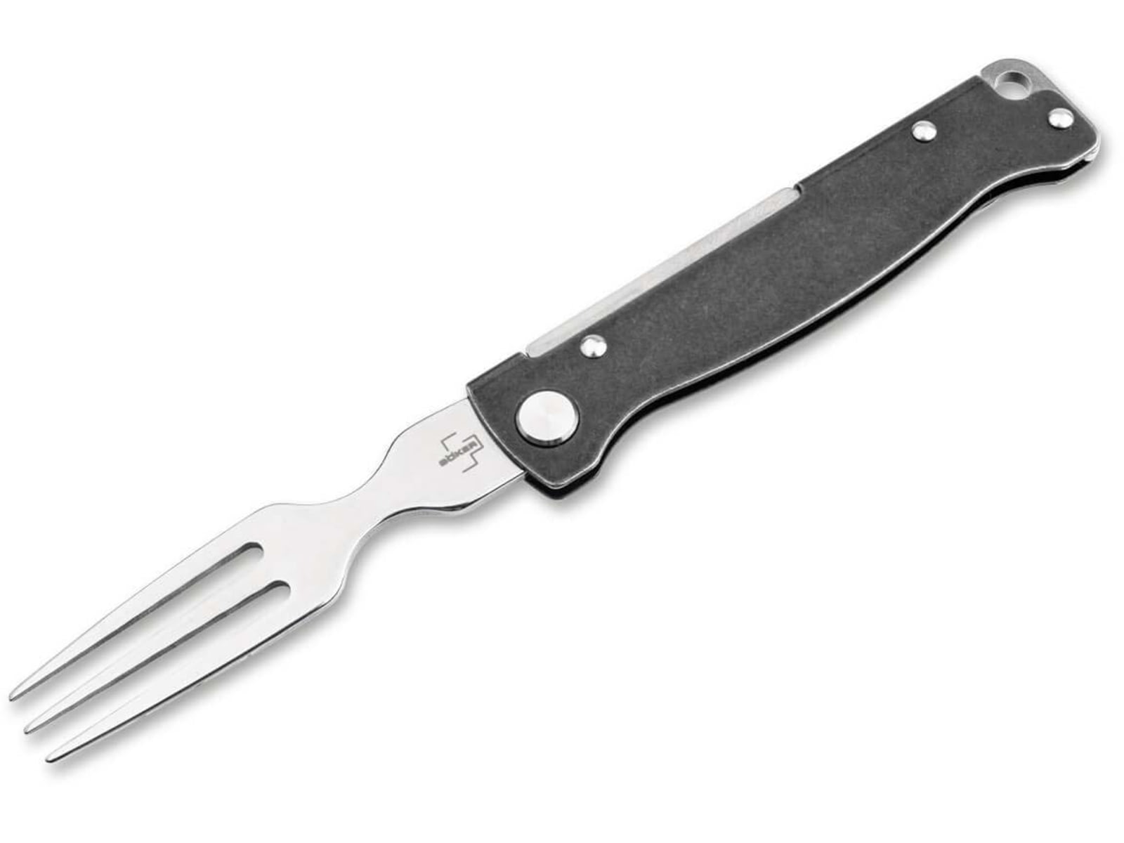 Boker Plus Atlas Fork 2.83in Stainless Steel Black Stainless Steel Handle 09BP0019