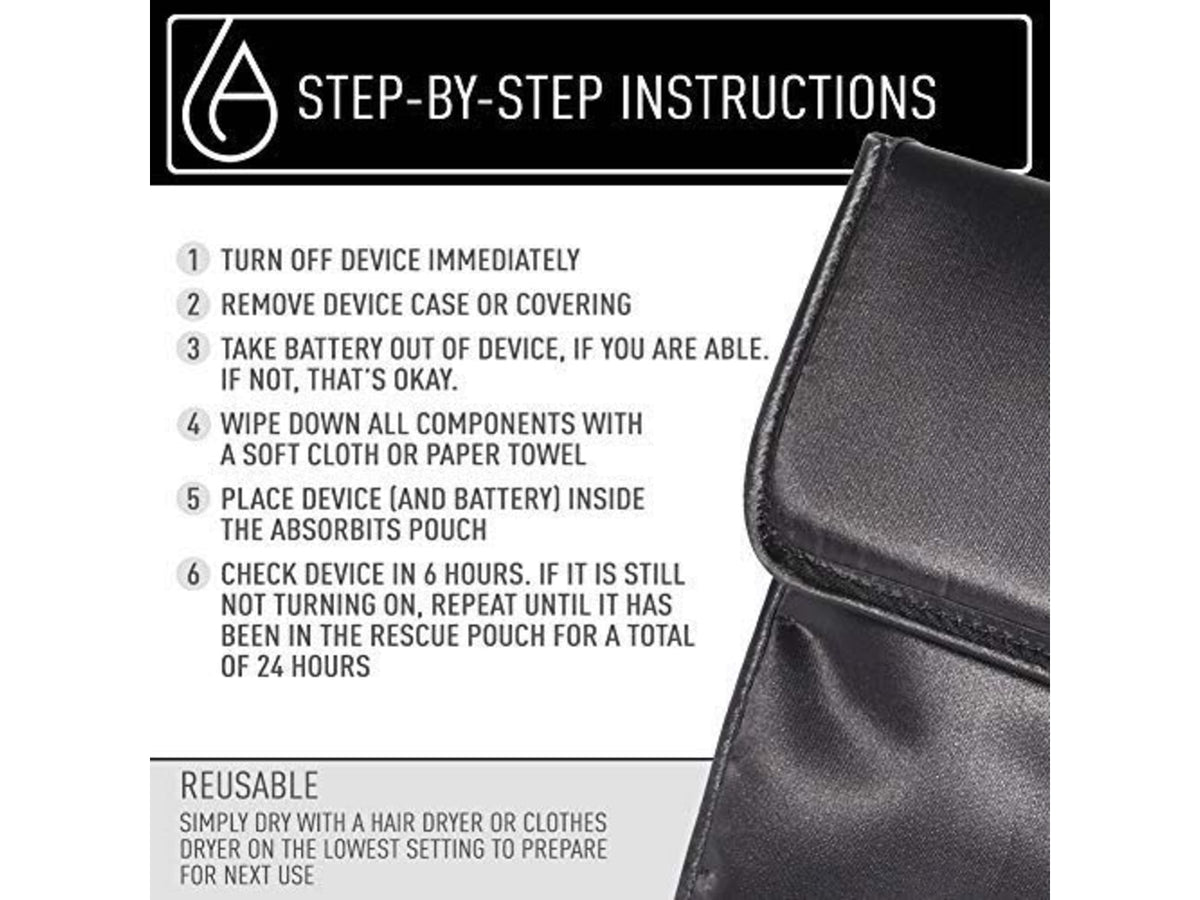 BONE-DRI Large Electronics Rescue Pouch Black AT100BL