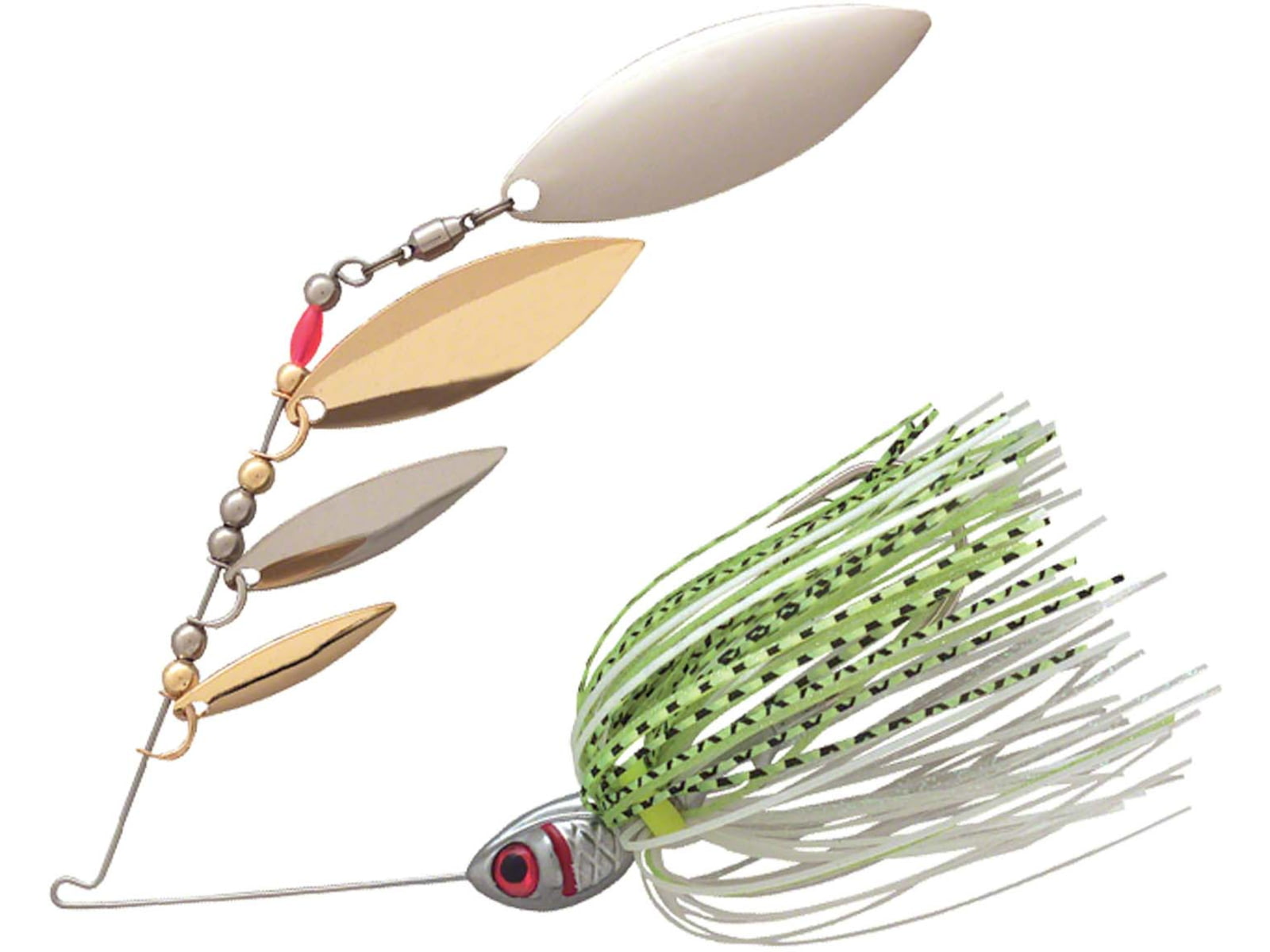 Booyah Super Shad Quad Blade Spinnerbait 3/8oz Chartreuse Glimmer