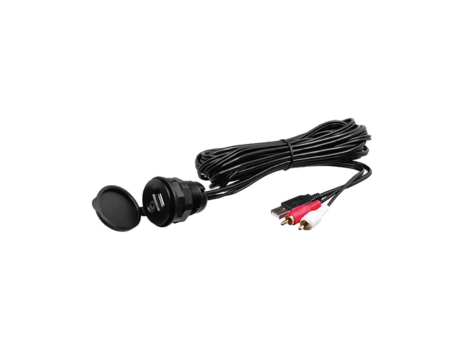 Boss Audio Universal Mount USB/3.5mm AUS w/ 10 ft. Cable Length Black MUSB35
