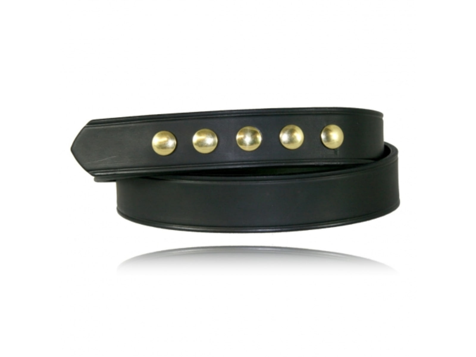 Boston Leather 1 1/2 Five-snap Belt Black - 6583-2-62-GLD