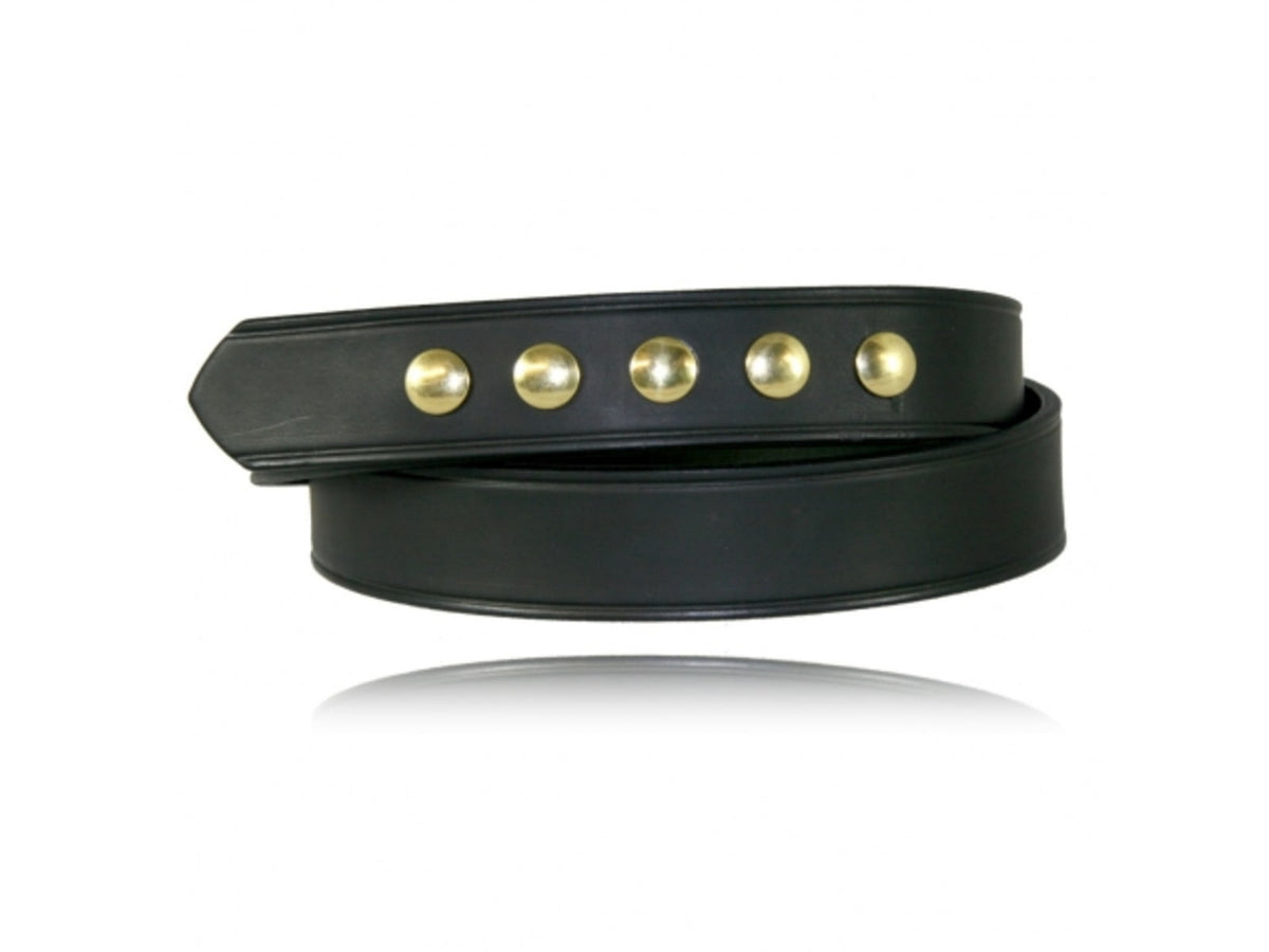 Boston Leather 1 1/2 Five-snap Belt Black - 6583-2-62-GLD