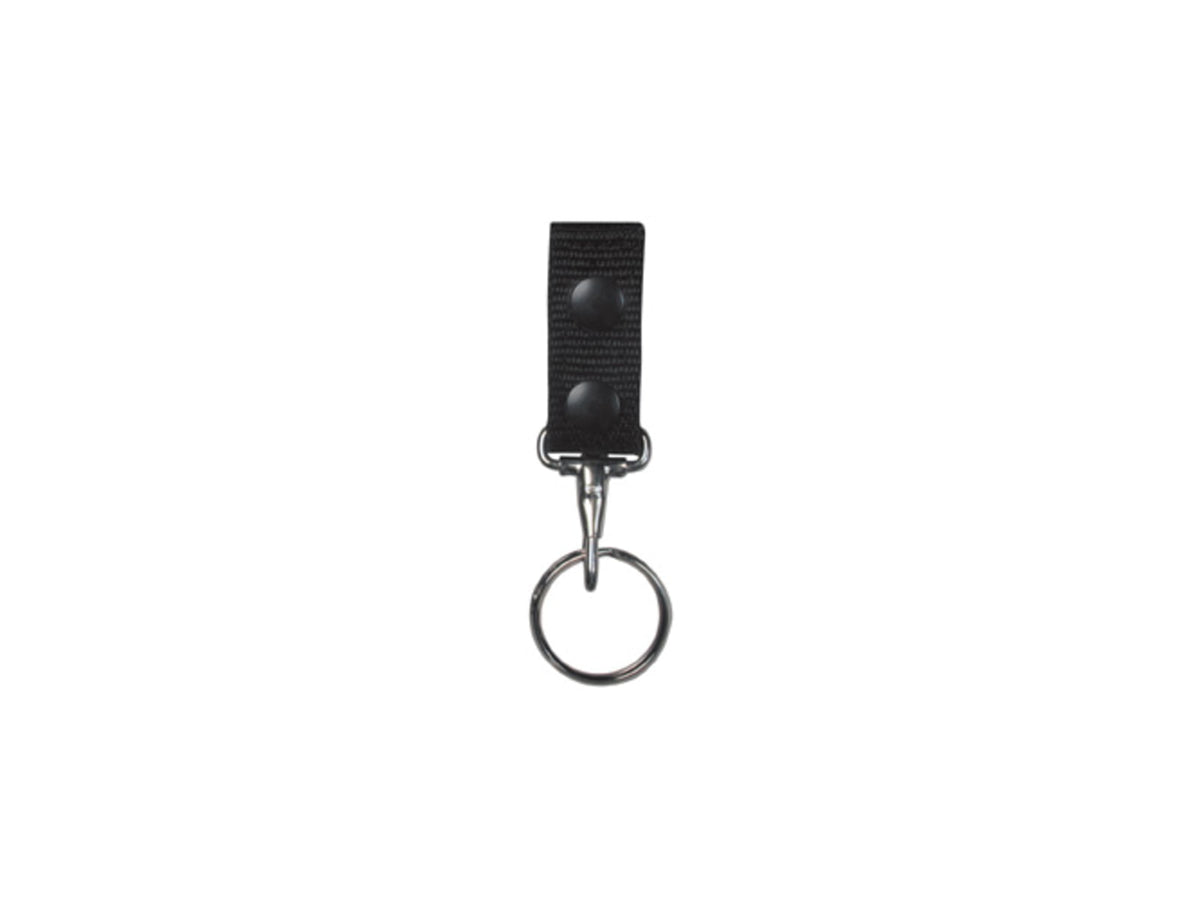 Boston Leather Belt Keeper With Key Snap Black - 5435-1