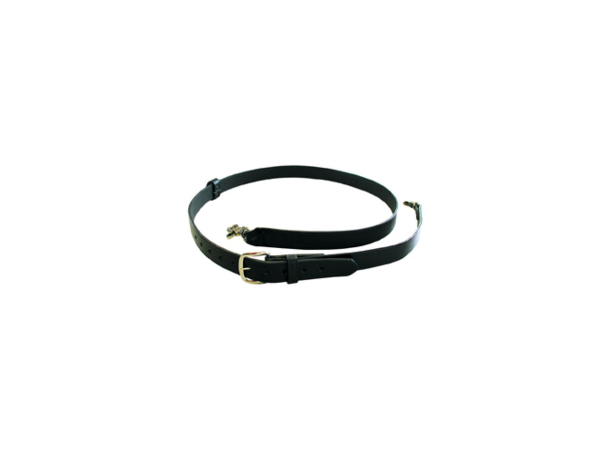 Boston Leather Firefighter's Radio Strap - Original 1 1/4 Nickel Plain Black Standard 6543-1