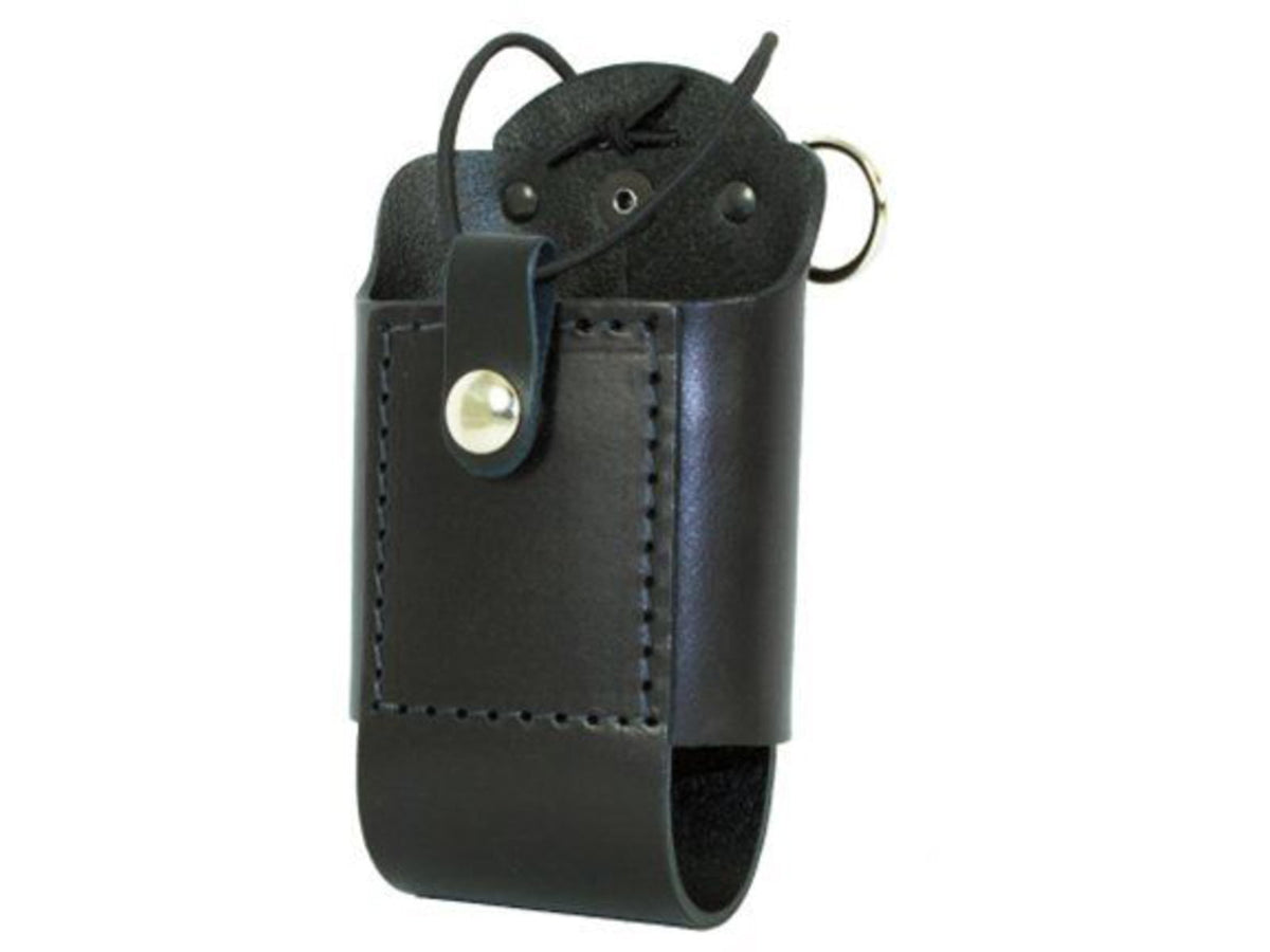 Boston Leather Firefighter's Universal Radio Holder for Motorola HT90 MTX 900 Elastic Strap Black - 5481RCE-1