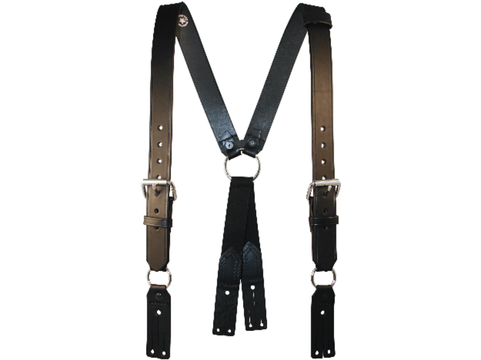 Boston Leather Firefighter's Suspenders Button Attachment Black - 9175-1