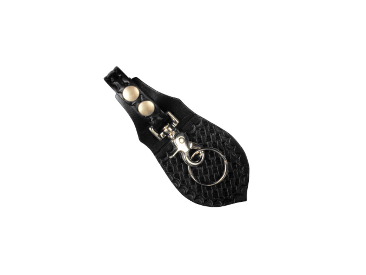 Boston Leather Deluxe Key Holder With Protective Flap Black - 5446-3