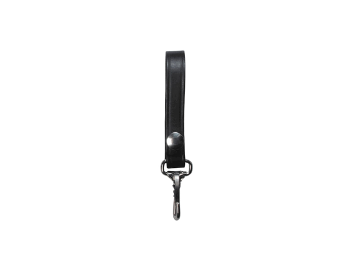 Boston Leather 3/4 Key Loop With Key Snap Black - 5449-5