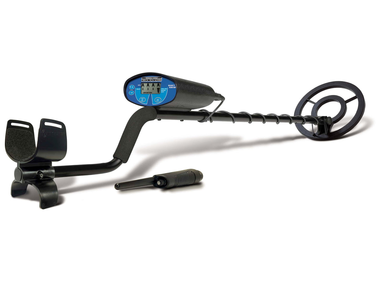 Bounty Hunter Quick Silver Metal Detector with Pin Pointer Black & Blue QSIGWP