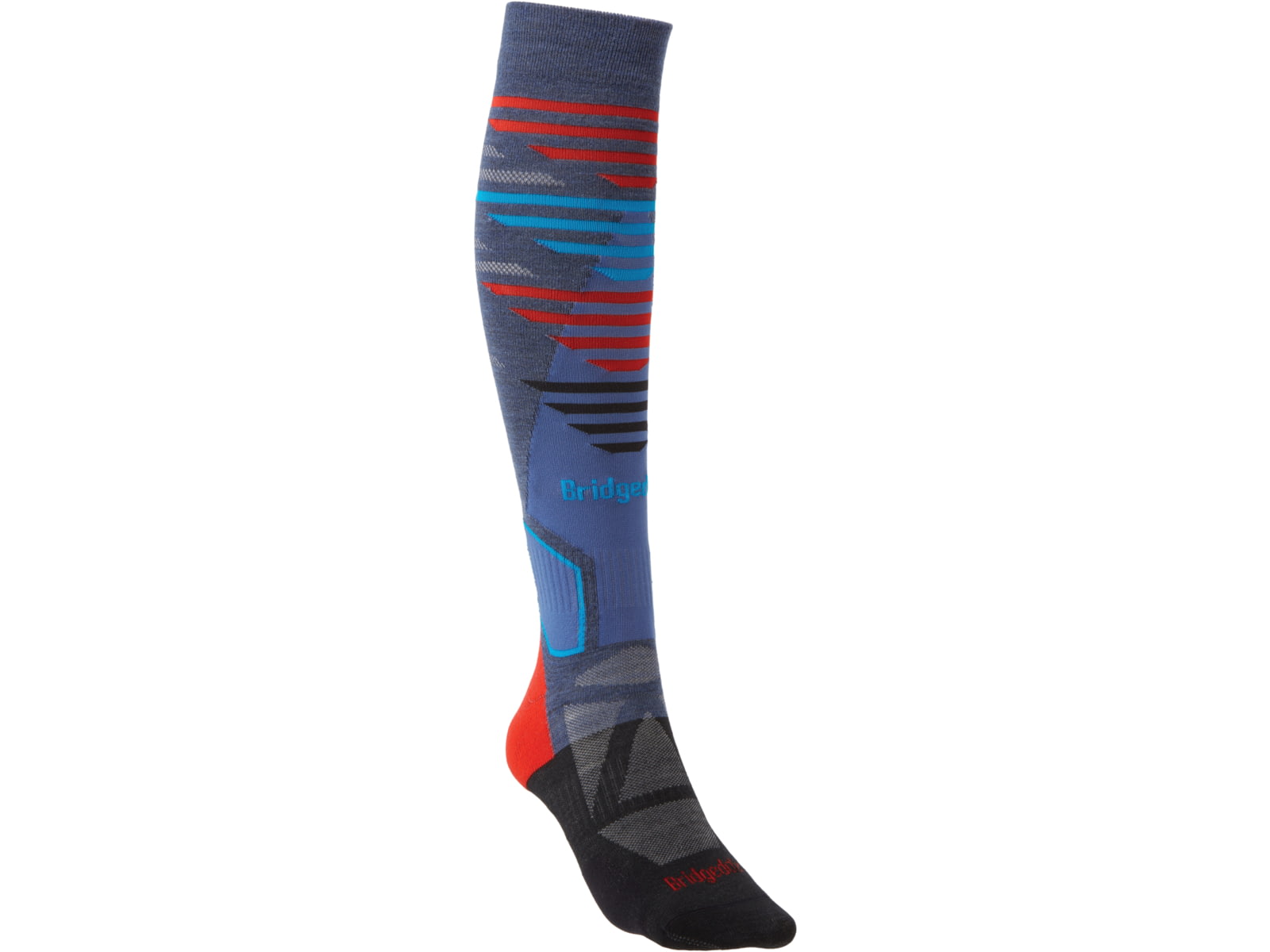 Bridgedale Ski Lightweight Merino Performance Over Calf Socks - Men's Blue/Black Extra Large 710212-222-XL