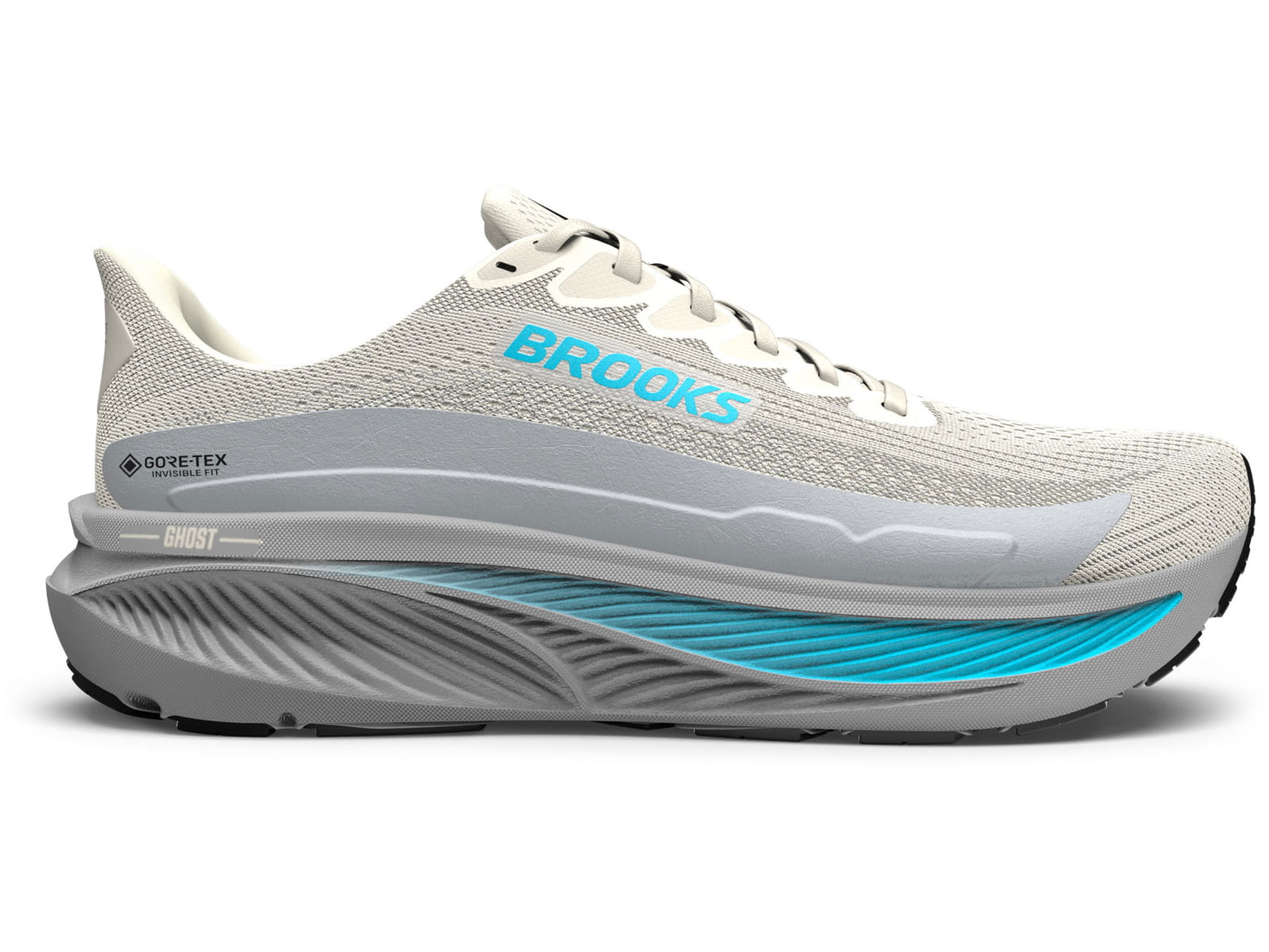 Brooks Ghost 17 GTX Road Running Shoes - Women's Coconut/Oyster/Blue