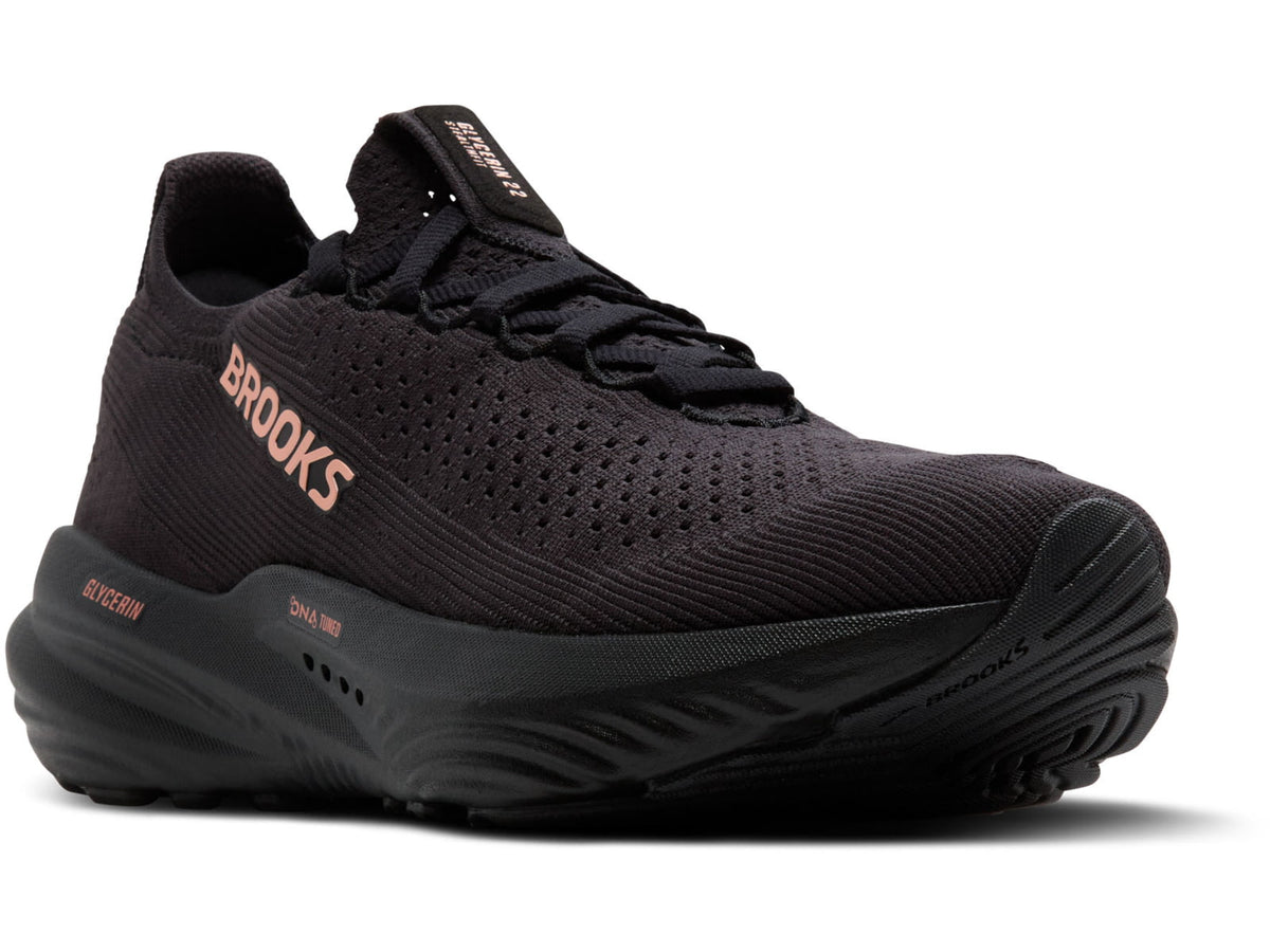 Brooks Glycerin StealthFit 22 Road Running Shoes - Women's Black/Grey/Rose Gold