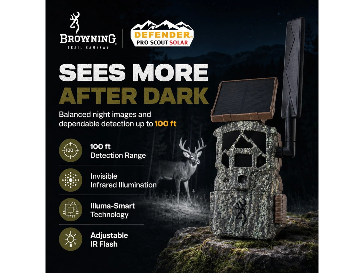 Browning Defender Pro Scout Max HD Cellular Solar Trail Camera 46MP Camo BTC-PSMHDS-C