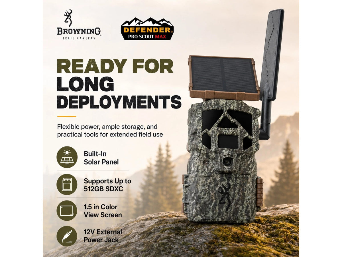 Browning Defender Pro Scout Max HD Cellular Solar Trail Camera 46MP Camo BTC-PSMHDS-C