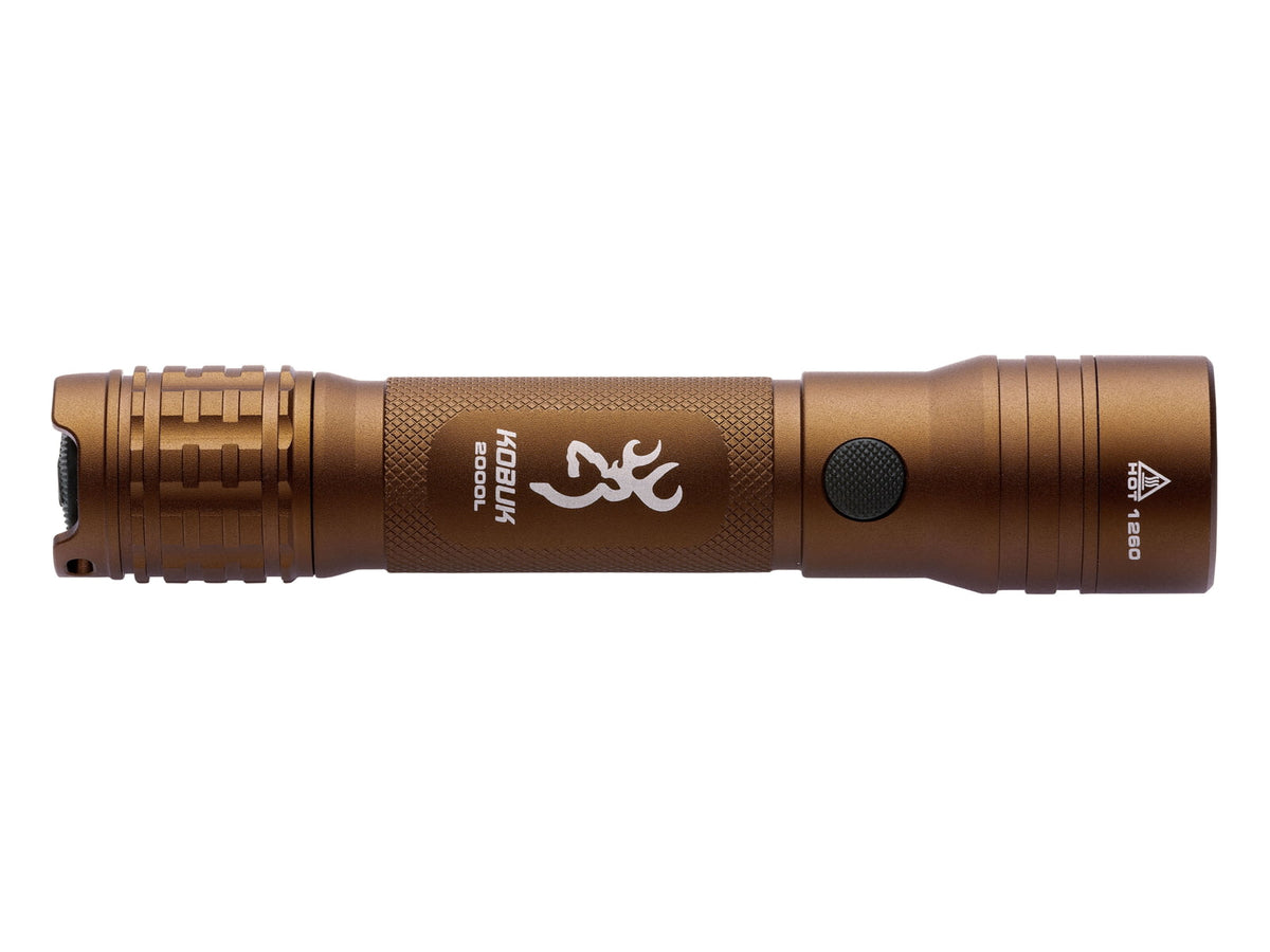 Browning Kobuk Lithium-ion 15/2000 Lumens LED Flashlight Burnt Bronze 3711260