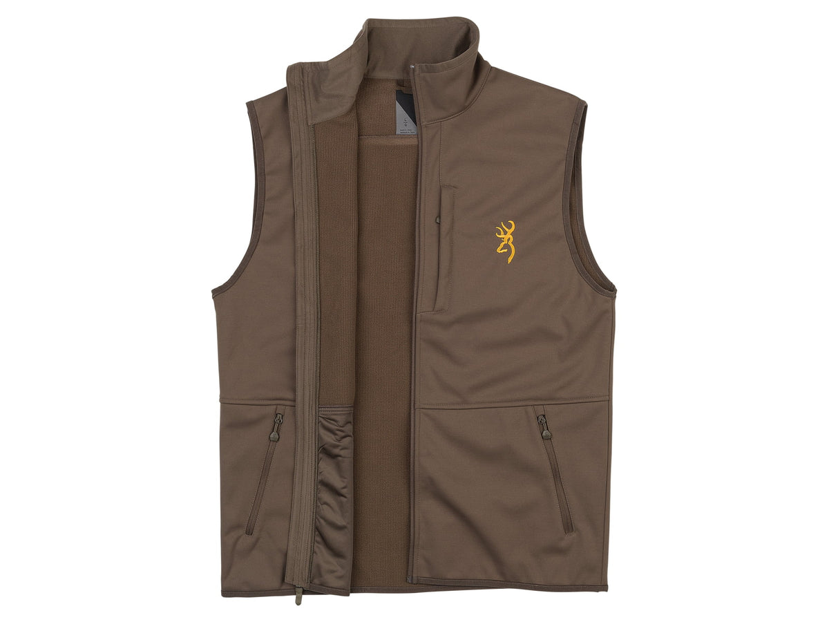 Browning Soft Shell Vest - Mens Major Brown Small 3053109801