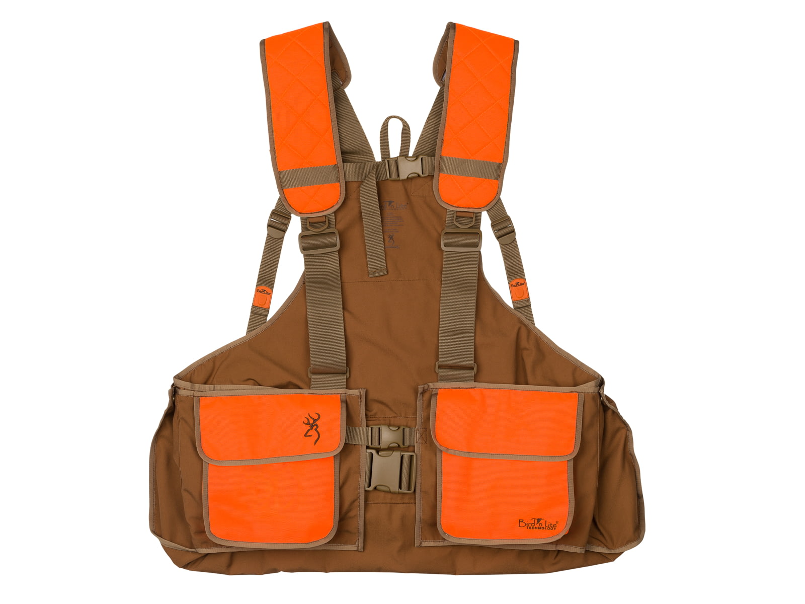 Browning Strap Bird N' Lite 2.0 w/o Embroidery Vest Tan/Blaze Medium/Large
