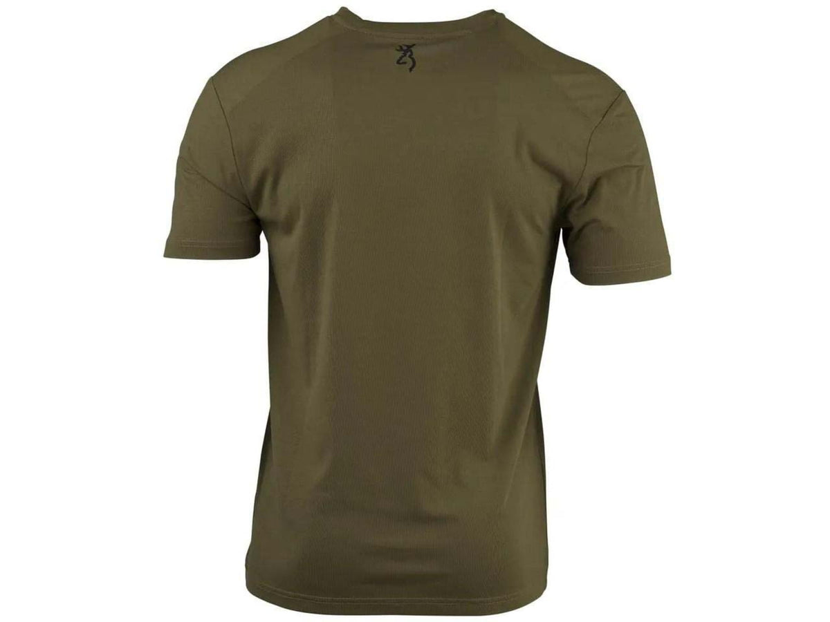 Browning Whitetail Logo SS Perf Camp Shirt - Men's Medium Green 3014786402