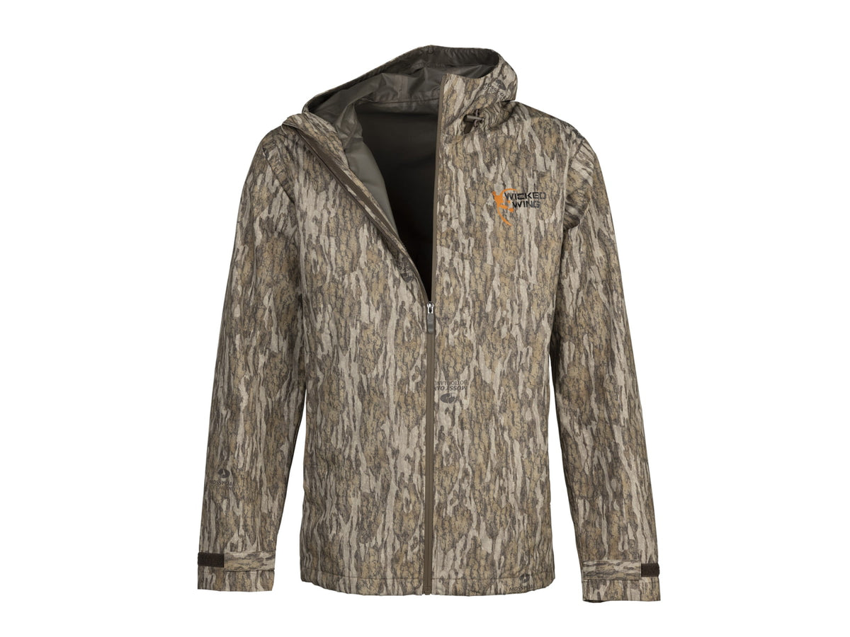 Browning Wicked Wing Rain Shell Jacket - Mens Small Mossy Oak Bottomland 3040211901