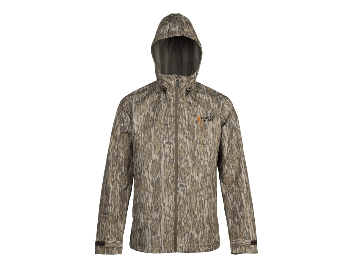 Browning Wicked Wing Rain Shell Jacket - Mens Small Mossy Oak Bottomland 3040211901