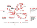Bubba Blade Large Shears w/No-Slip Grip & Bottle Opener/Sharpener Red 1099915