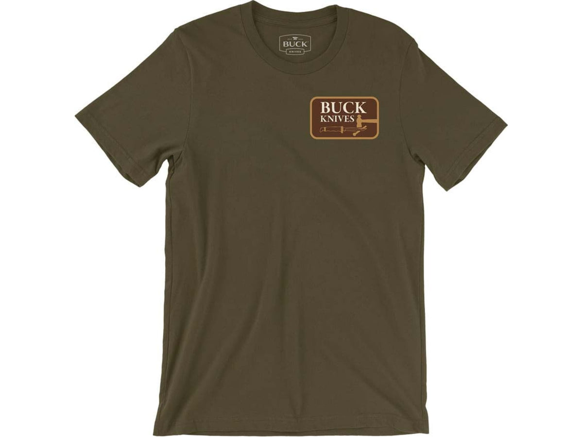Buck Knives Hammer & Bolt T-Shirts - Men's Army Green 2XL Cotton 13398