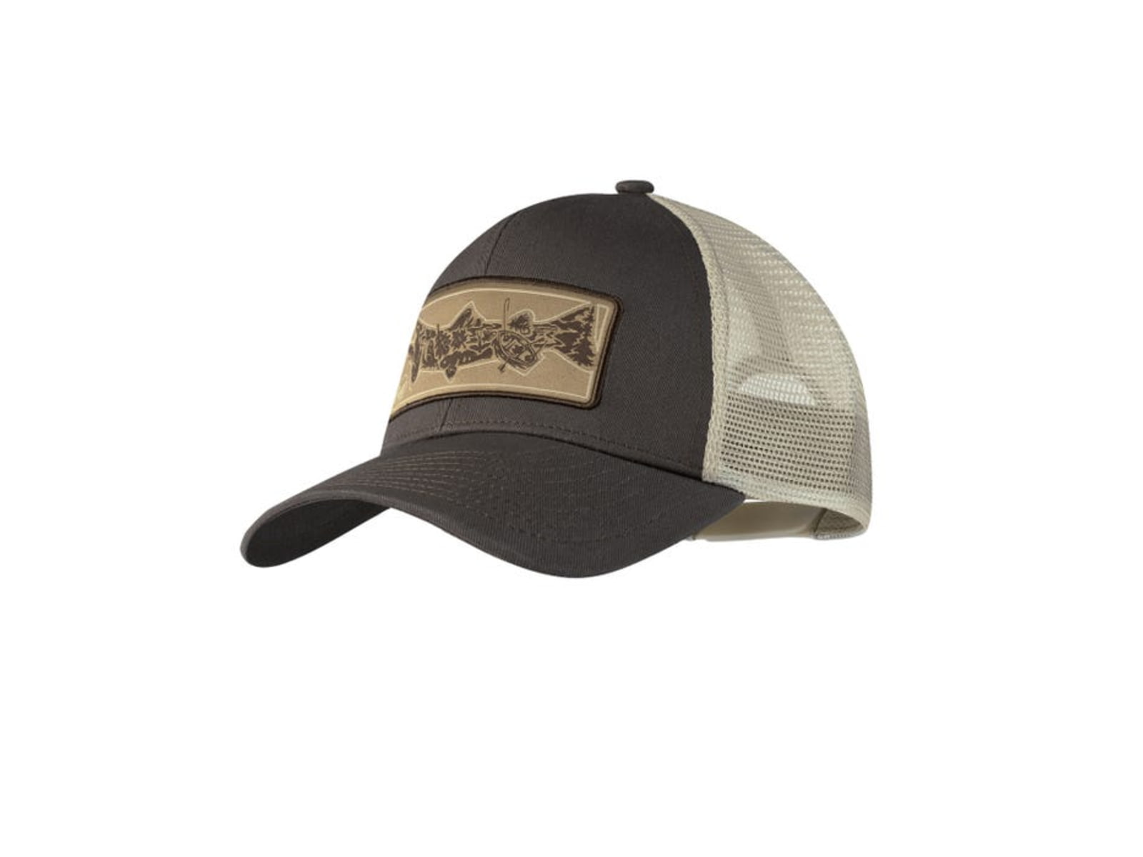 Buff Angler Explore Trucker Cap Lake River Khaki Large/Extra Large