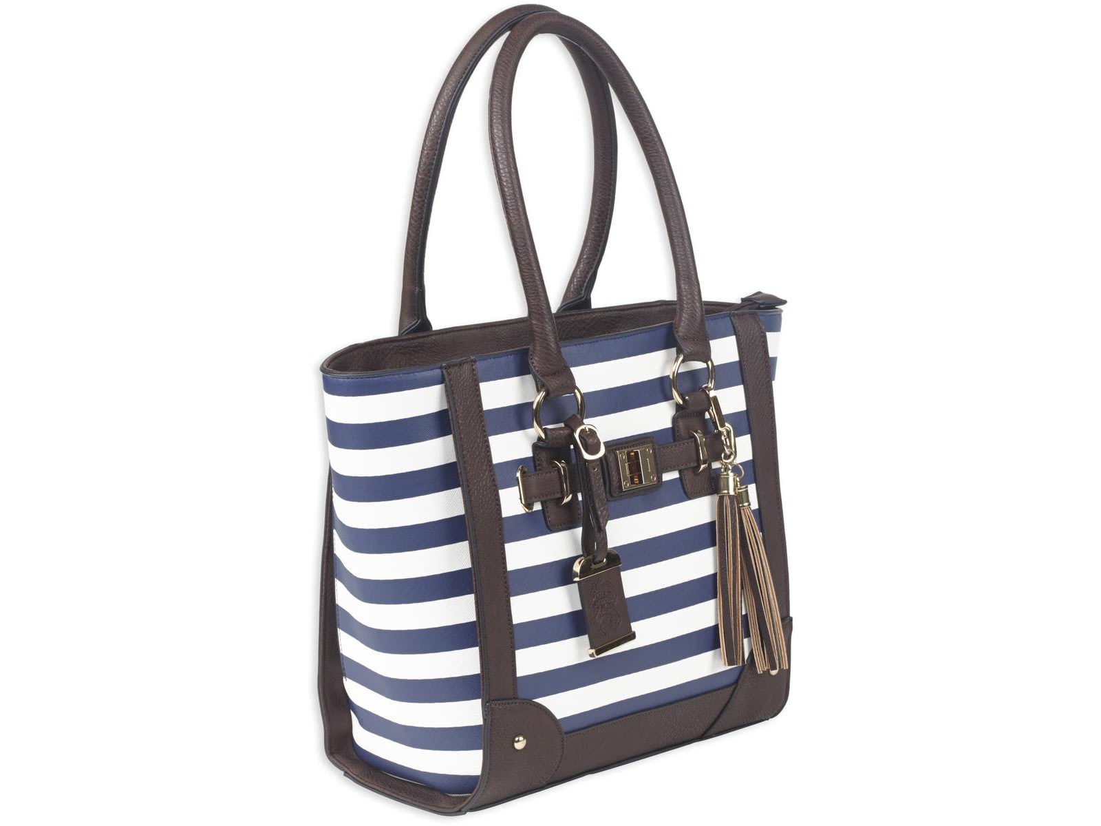 Bulldog Cases & Vaults Tote Style Purse w/Holster Navy Stripe Navy BDP-050