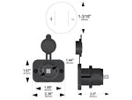 Bulldog Winch 12V Power Socket 20A with Cover and 3 Mounting Brackets 20286
