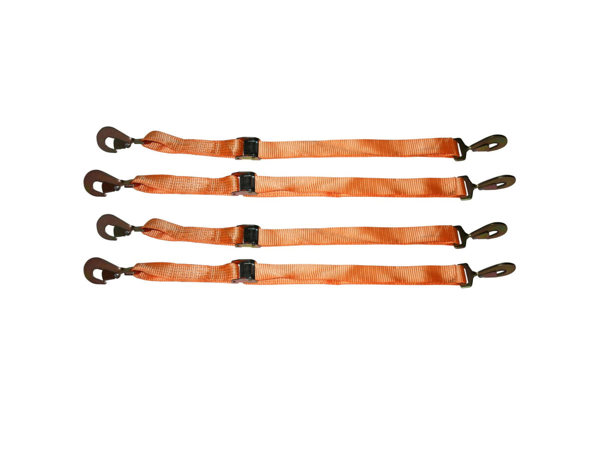 Bulldog Winch 4pc Cambuckle Strap Set 2x60in HD Orange 20303