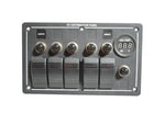 Bulldog Winch 5-Switch Panel with Breakers And Voltmeter 20267