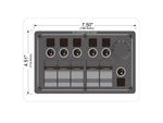 Bulldog Winch 5-Switch Panel with Breakers And Voltmeter 20267